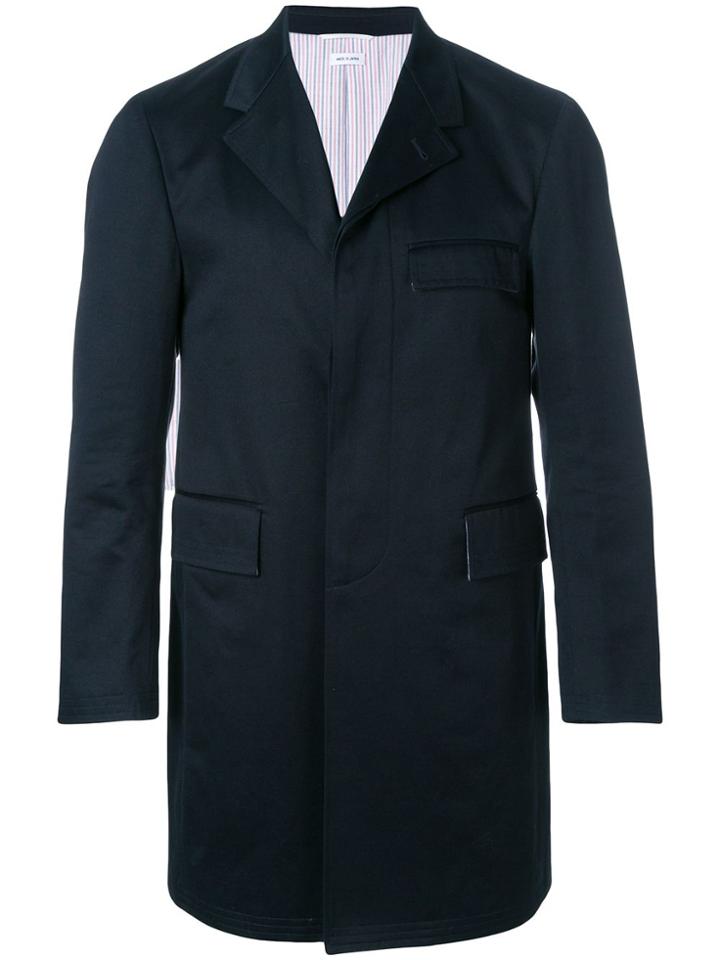 Thom Browne Cotton Twill Classic Unconstructed Chesterfield Overcoat -