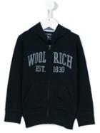 Woolrich Kids - Logo Hoodie - Kids - Cotton - 4 Yrs, Blue