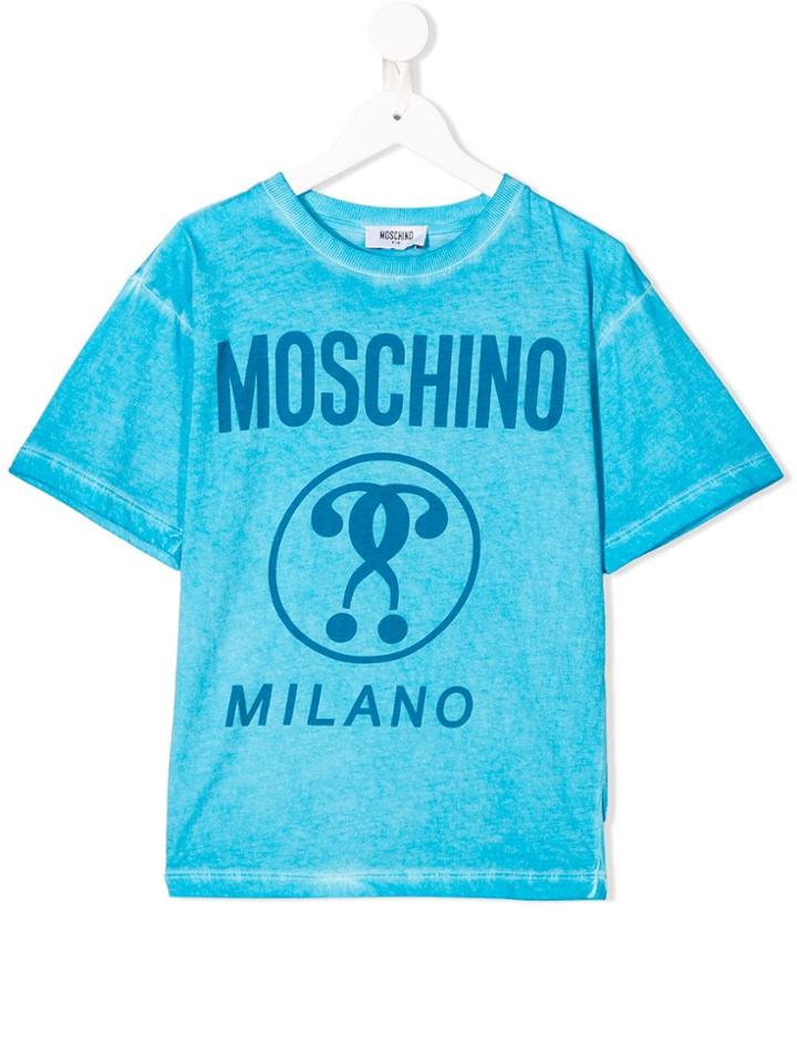 Moschino Kids Teen Logo Patch T-shirt - Blue