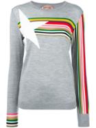 No21 Rainbow Star T-shirt, Size: 42, Grey, Wool/silk