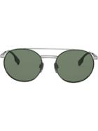 Burberry Eyewear Round Frame Aviator Sunglasses - Metallic