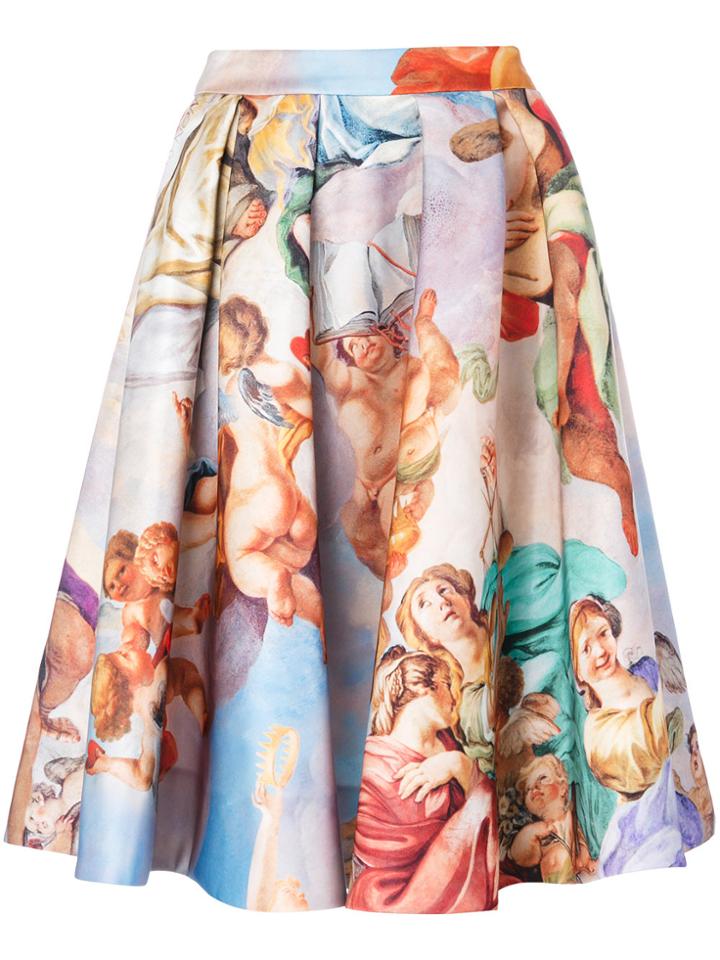 Moschino Renaissance Print Full Skirt - Multicolour