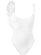 La Reveche - Petals Applique Swimsuit - Women - Spandex/elastane/polyamide - M, White, Spandex/elastane/polyamide