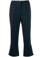 Alexa Chung Cropped Flared Trousers - Blue