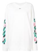 Off-white - Floral Print Oversized Sweatshirt - Women - Cotton - Xs, White, Cotton