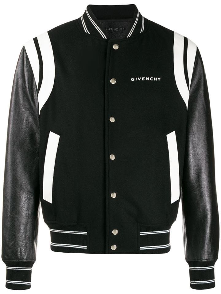 Givenchy Embroidered Logo Bomber Jacket - Black
