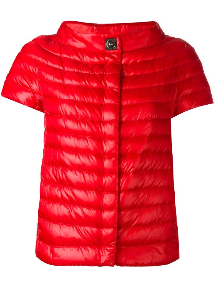 Herno High Neck Puffer Jacket, Women's, Size: 46, Red, Polyamide/feather Down