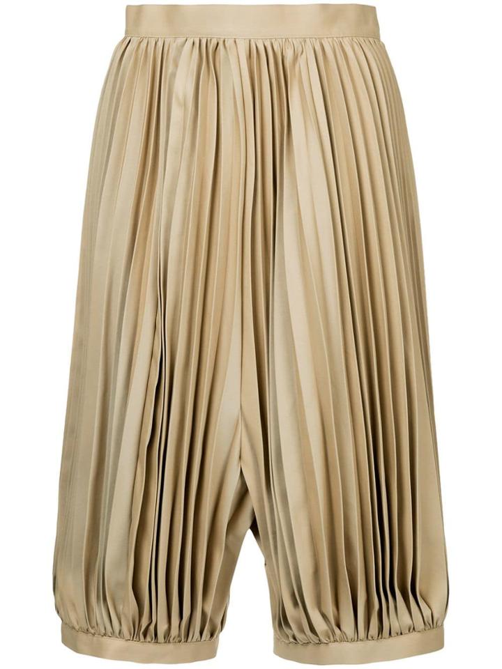 Junya Watanabe Pleated Cropped Wide Leg Trousers - Neutrals