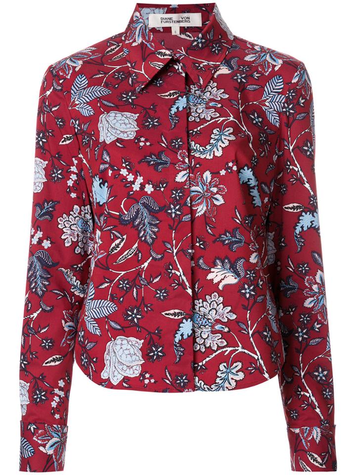 Dvf Diane Von Furstenberg Floral Printed Shirt - Red