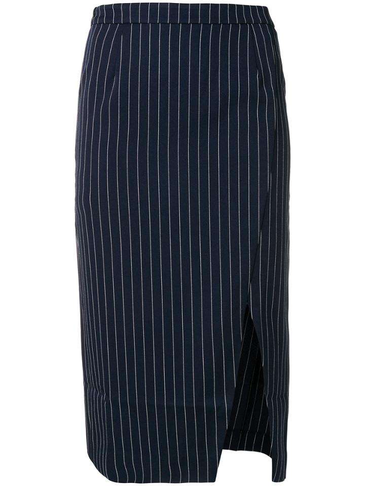 Jovonna Striped Pencil Skirt - Blue