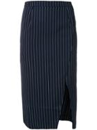 Jovonna Striped Pencil Skirt - Blue