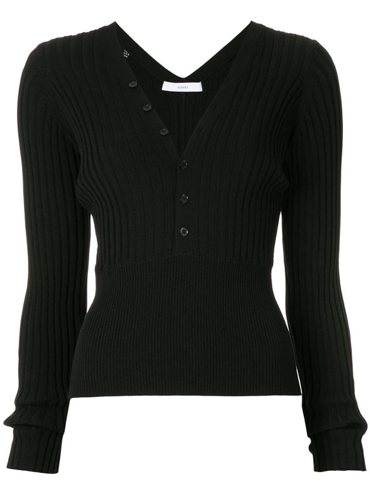 Astraet Rib Knit Top - Black