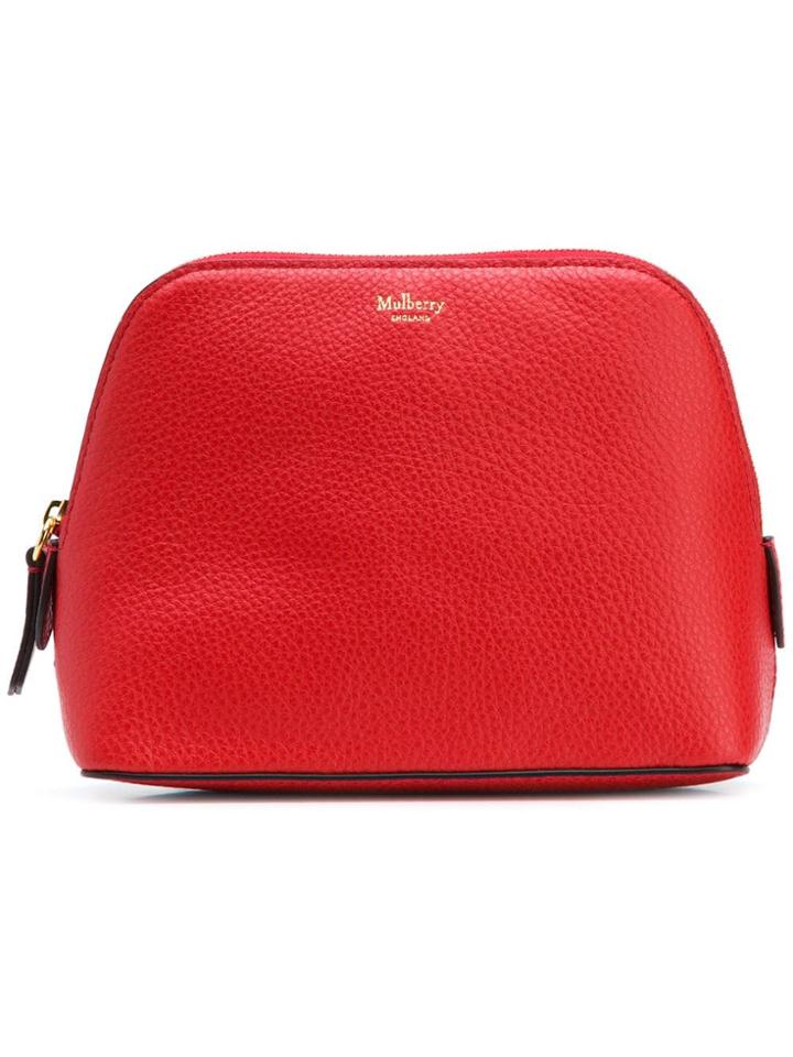 Mulberry Leather Make-up Bag - Red