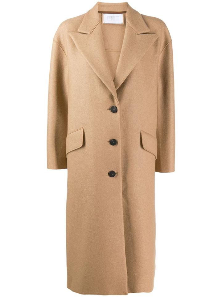 Harris Wharf London Flap Pocket Detail Coat - Neutrals