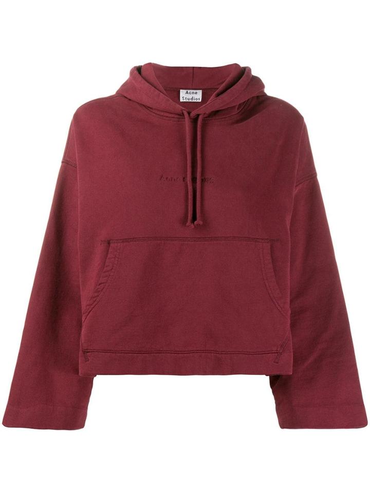 Acne Studios Joghy Emboss Hoodie - Red