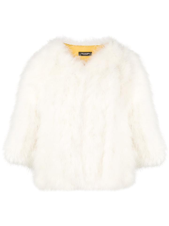 Yves Salomon Collarless Jacket - White