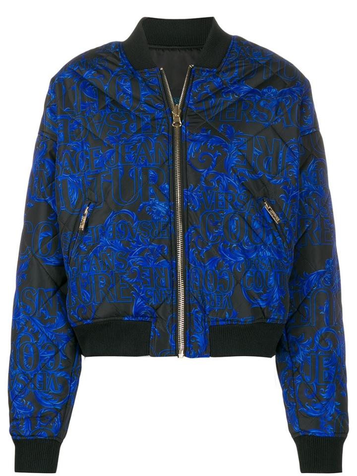 Versace Jeans Couture Baroque Print Bomber Jacket - Blue