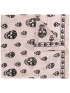 Alexander Mcqueen Skull Embroidered Scarf - Pink & Purple