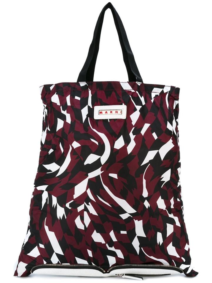 Marni Convertible Folding Shopper Tote - White