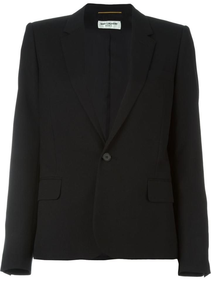 Saint Laurent Classic Blazer, Women's, Size: 38, Black, Silk/wool