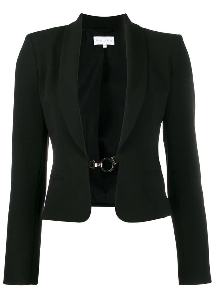 Patrizia Pepe Hook Fastened Blazer - Black