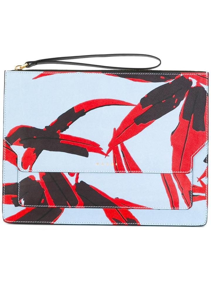 Marni Printed Trunk Clutch, Women's, Calf Leather