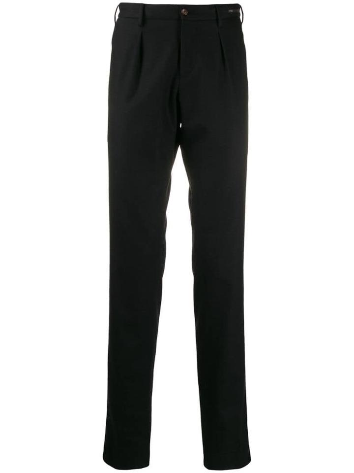 Pt01 Straight-leg Wool Chinos - Black