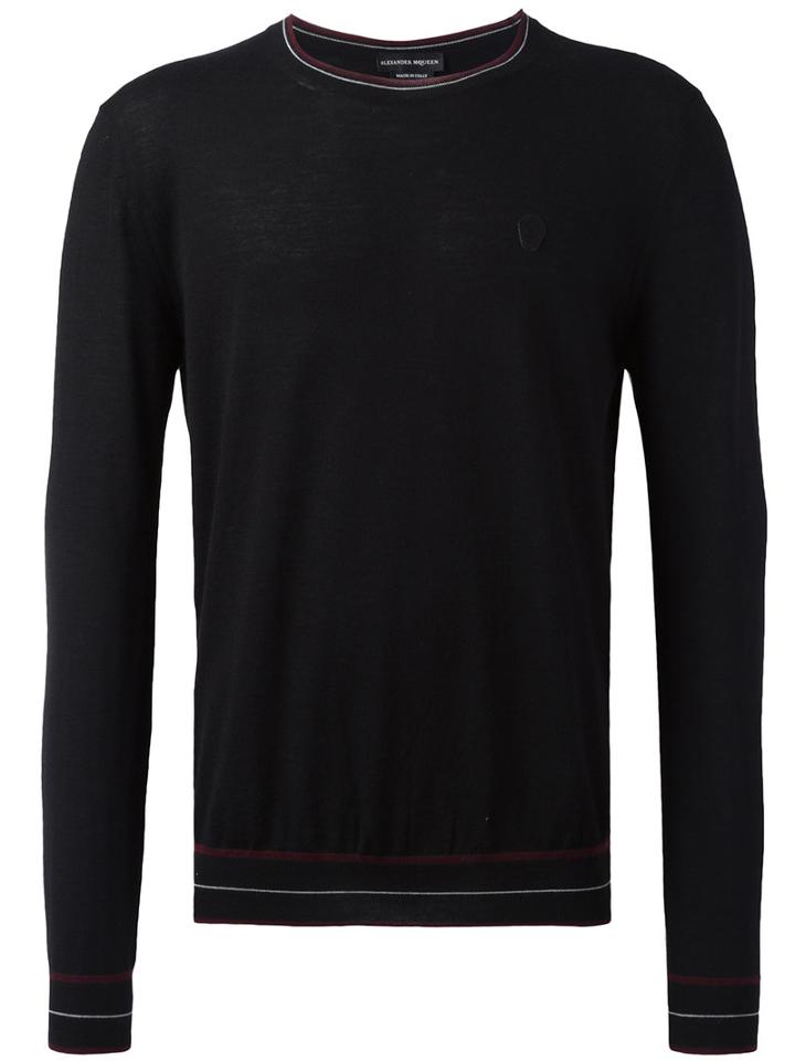 Alexander Mcqueen Skull Badge Jumper, Men's, Size: Large, Black, Cashmere