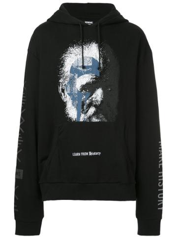 Newams Oversized Printed Hoodie - Black