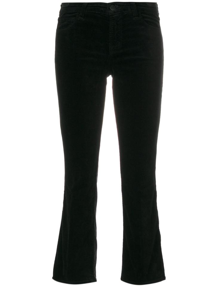 J Brand Cropped Flared Trousers - Black