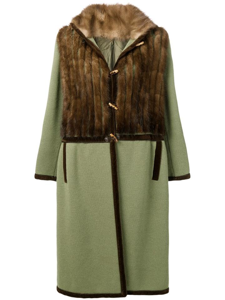 A.n.g.e.l.o. Vintage Cult 1970's Fur Panel Coat - Green