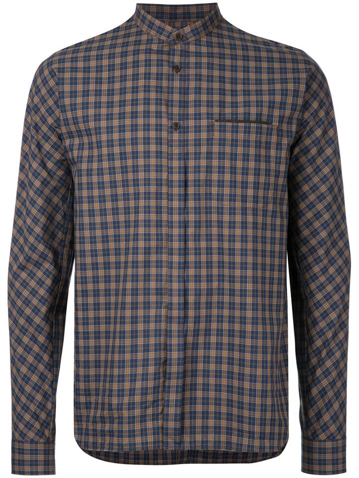 Factotum Checked Shirt, Men's, Size: 46, Yellow/orange, Cotton