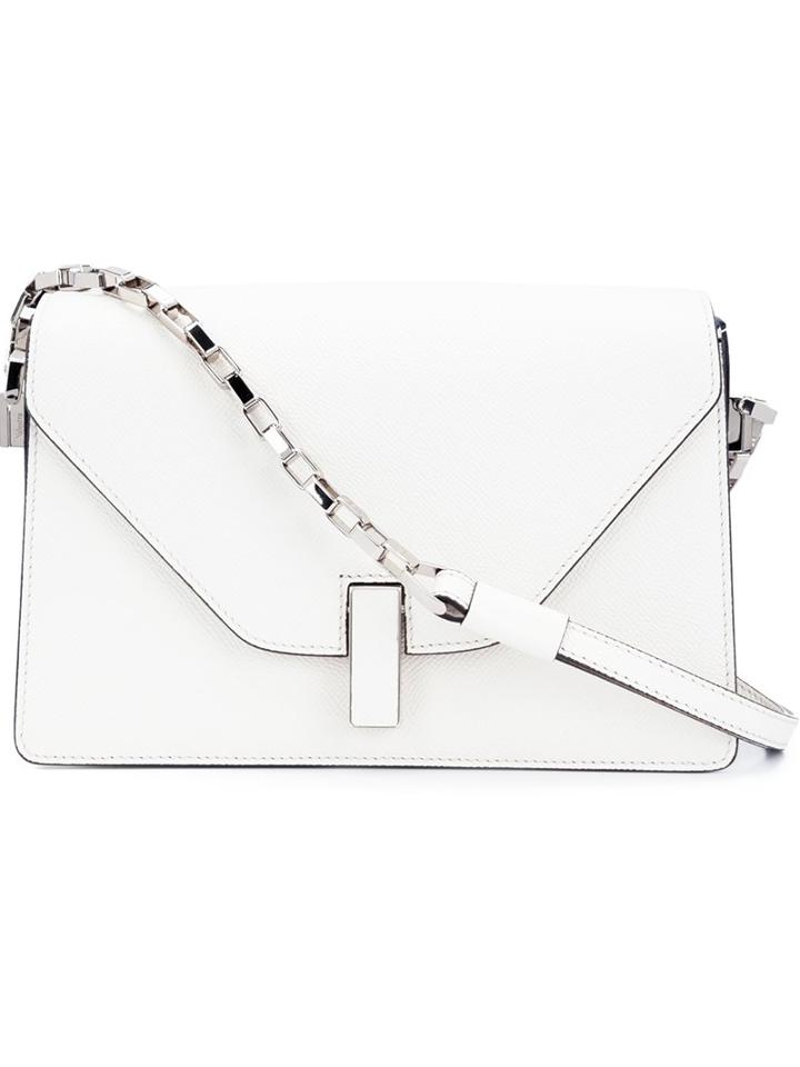 Valextra Small Chain Strap Shoulder Bag, Women's, White