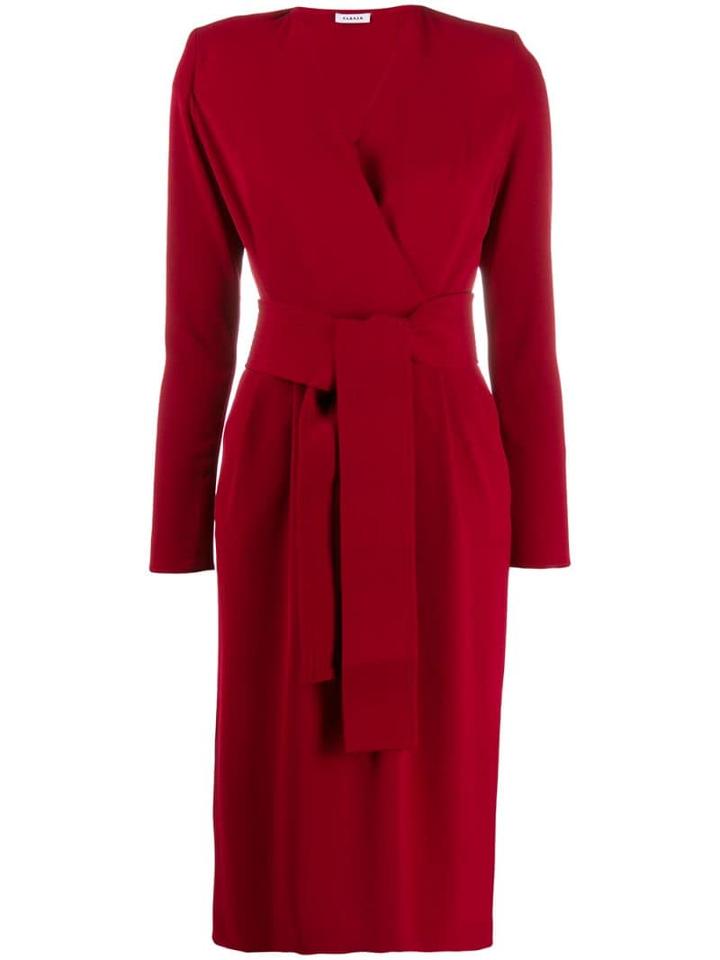 P.a.r.o.s.h. Wide Belt Wrap Dress - Red