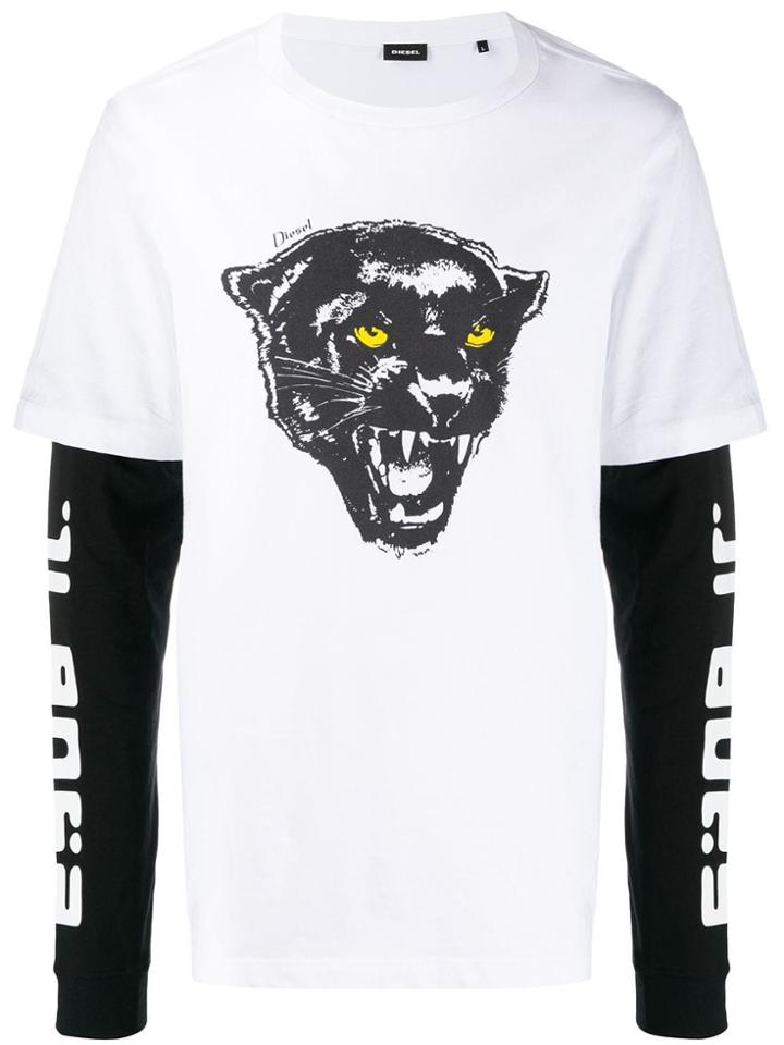 Diesel Jaguar Print T-shirt - White