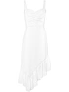 Natori Plisse Asymmetric Hem Dress - White