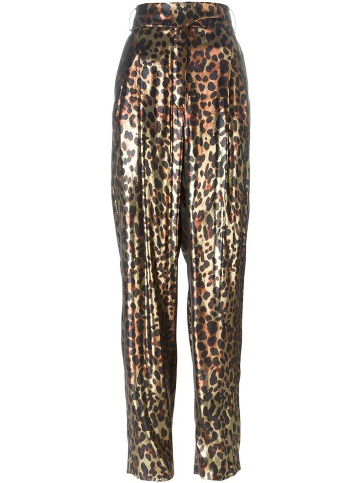Lanvin Metallic Leopard Trousers - Brown