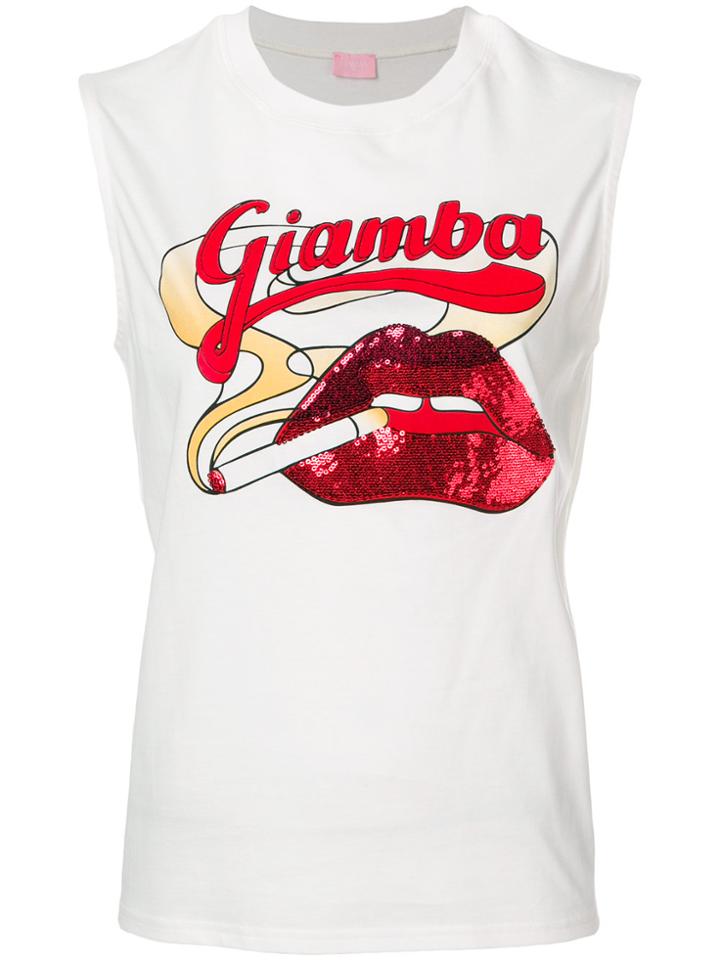 Giamba Logo Print Tank Top - White