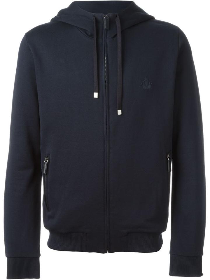 Dolce & Gabbana Embroidered Crown Zip Hoodie