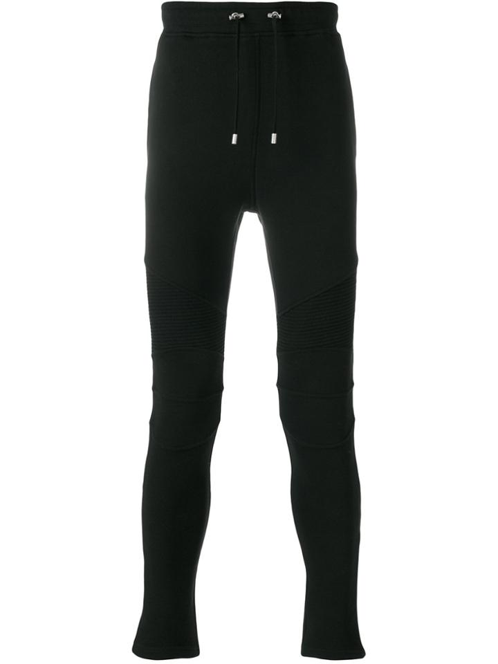 Balmain Slim Biker Track Pants - Black