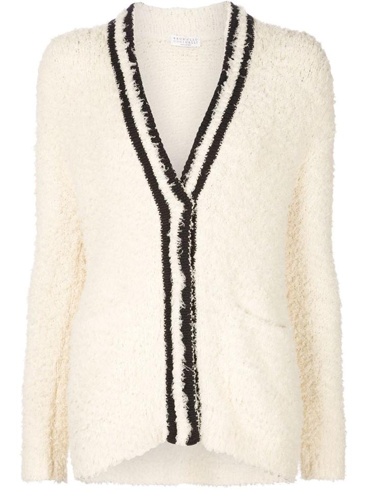 Brunello Cucinelli Contrast Trim V-neck Cardigan