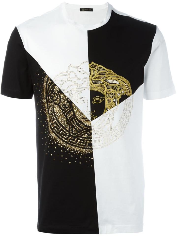 Versace Medusa Studded T-shirt, Men's, Size: M, White, Cotton