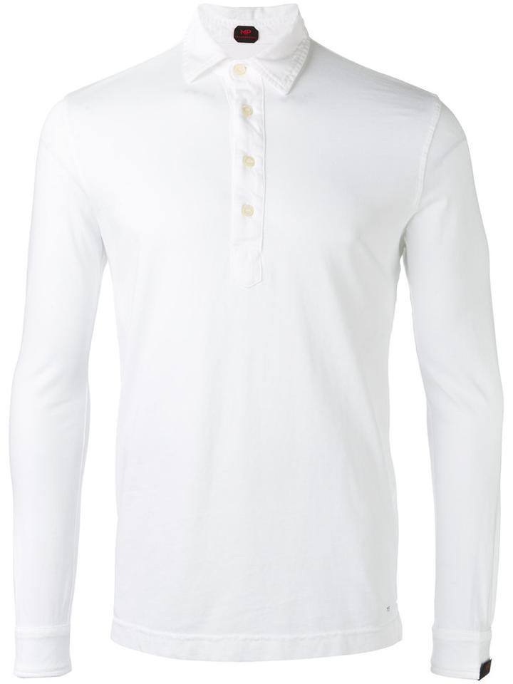 Mp Massimo Piombo - Long-sleeve Polo Shirt - Men - Cotton - L, White, Cotton