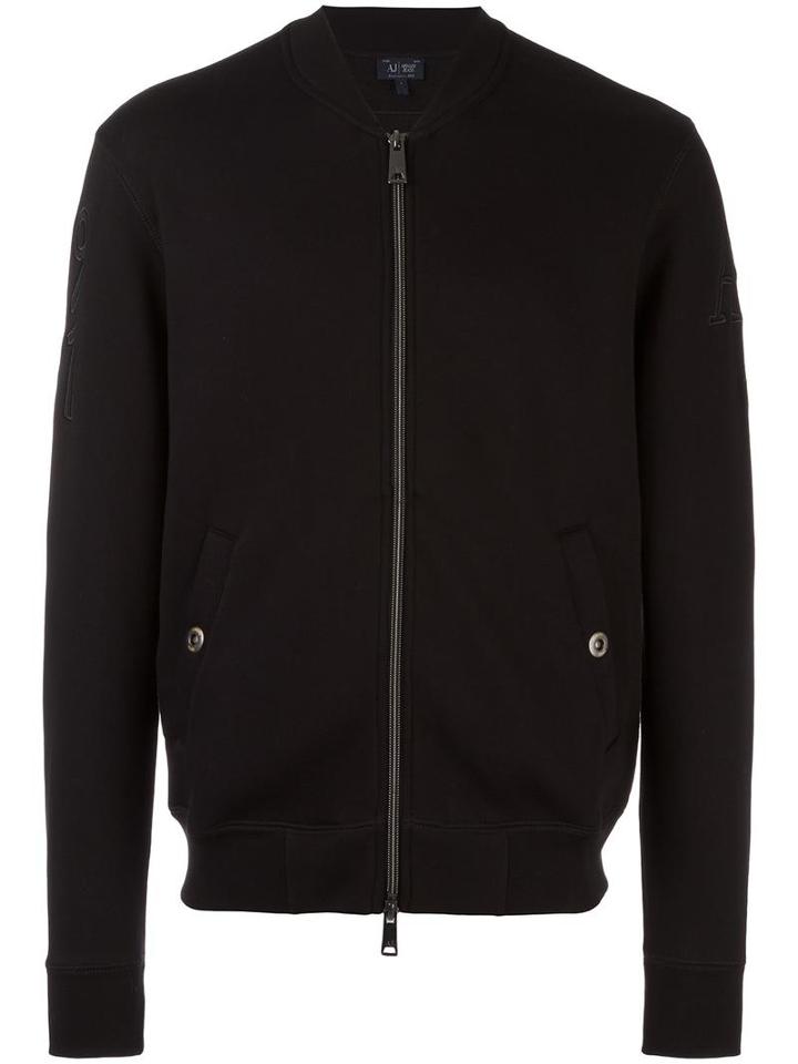 Armani Jeans Classic Bomber Jacket, Men's, Size: Medium, Black, Polyester/cotton