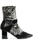 Rue St Sequin Embellished Boots - Black