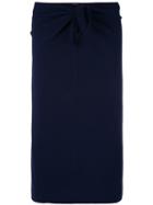 Aspesi Knot Detail Pencil Skirt, Women's, Size: Small, Blue, Cotton