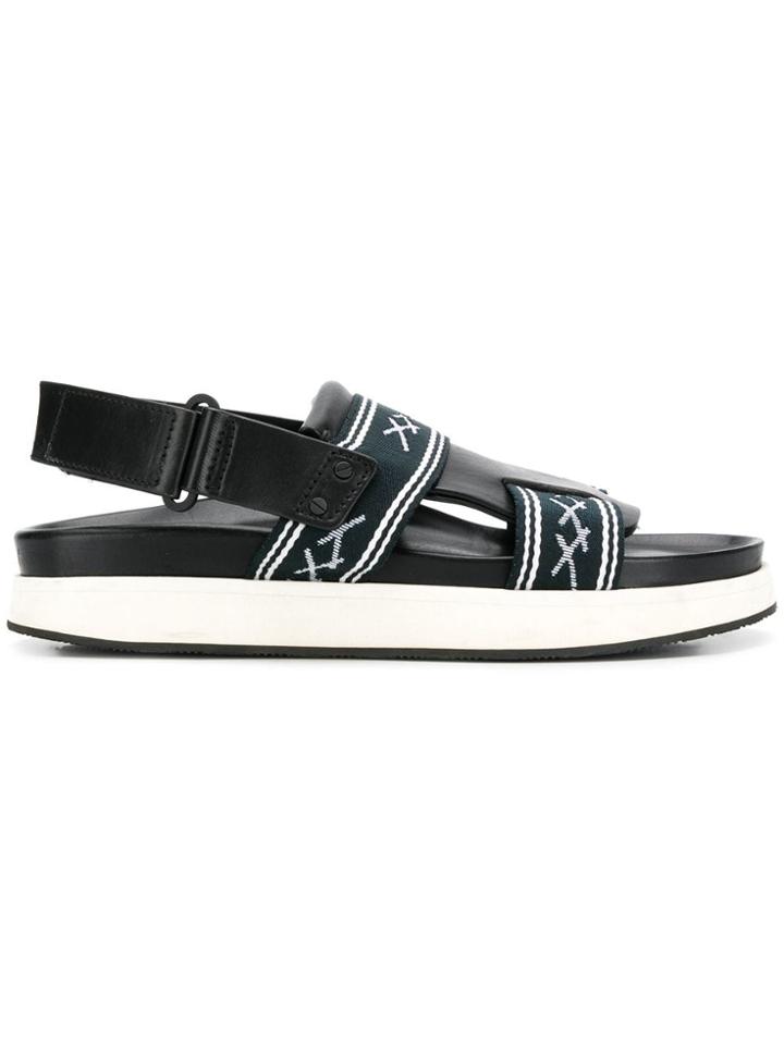 Ermenegildo Zegna Logo Band Sandals - Black