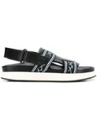 Ermenegildo Zegna Logo Band Sandals - Black