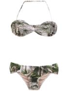 Adriana Degreas Safari Off The Shoulder Bikini Set - Green