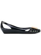 Salvatore Ferragamo Wedge Ballerina Flats - Black